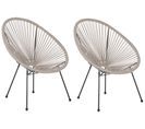 Chaise De Jardin Set De 2 Gris Clair Acapulco Ii