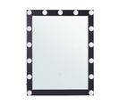 Miroir Mural De Salle De Bain LED 50 X 60 Cm Noir Odenas