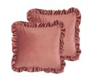 Lot De 2 Coussins Velours Rose Kalanchoe 45 X 45 Cm