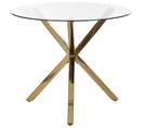 Table Ronde En Verre Avec Pieds Dorés 90 Cm Savoni