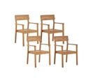 Lot De 4 Chaises De Jardin Bois Clair Fornelli