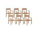 Lot De 6 Chaises De Jardin Bois Clair Fornelli