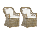 Chaise De Jardin Set De 2 Rotin Bois Clair Maros