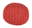 Pouf En Velours Rouge 45 X 35 Cm Hopa