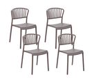 Lot De 4 Chaises De Jardin Taupe Gela