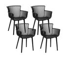 Lot De 4 Chaises De Jardin Noires Pesaro