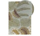 Tapis En Laine à Motif De Plantes 140 X 200 Cm Vize