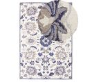 Tapis De Laine Beige Et Bleu 140 X 200 Cm Kumru