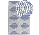 Tapis En Laine Beige Clair Et Bleu 160 X 230 Cm Datca