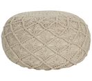 Pouf En Coton Beige 50 X 30 Cm Berkane