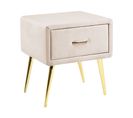 Table De Chevet Velours Beige Clair Flayat