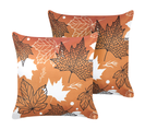 Lot De 2 Coussins Velours Orange Poinsettia 45 X 45 Cm