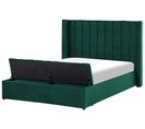 Lit Double En Velours Vert Avec Banc Coffre 140 X 200 Cm Noyers