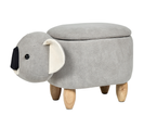 Tabouret Enfant En Velours Gris Coala