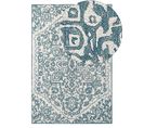 Tapis En Laine 140 X 200 Cm Blanc Et Bleu Ahmetli