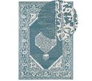 Tapis En Laine 160 X 230 Cm Blanc Et Bleu Gevas