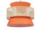 Lampe Suspension En Rotin Rouge Corail Et Naturel Luyano