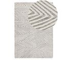 Tapis En Laine Blanc Et Gris 140 X 200 Cm Goksun