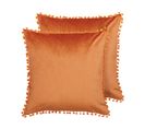 Lot De 2 Coussins Velours Orange Aerangis 45 X 45 Cm