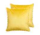 Lot De 2 Coussins Velours Jaune Aerangis 45 X 45 Cm