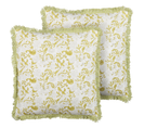 Lot De 2 Coussins Impression En Bloc Coton Vert Filix 45 X 45 Cm