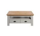 Table Basse Rectangulaire Avec 2 Plateaux Et 2 Tiroirs L110 Cm