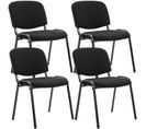 Lot De 4 Chaises Visiteur Ken En Tissu Noir