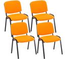 Lot De 4 Chaises Visiteur Ken En Tissu Orange