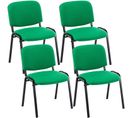 Lot De 4 Chaises Visiteur Ken En Tissu Vert