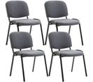 Lot De 4 Chaises Visiteur Ken En Tissu Gris