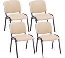 Lot De 4 Chaises Visiteur Ken En Tissu Crème