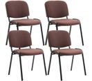 Lot De 4 Chaises Visiteur Ken En Tissu Marron