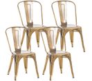 Lot De 4 Chaises Métalliques Empilables Benedikt Or