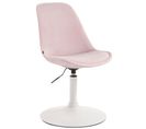 Chaise De Salle À Manger Maverick En Velours Avec Pied Trompette Rose/blanc