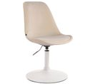 Chaise De Salle À Manger Maverick En Velours Avec Pied Trompette Crème/blanc