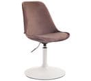 Chaise De Salle À Manger Maverick En Velours Avec Pied Trompette Marron/blanc