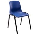 Chaise Empilable Nowra Avec Assise En Plastique Et Piètement En Métal Noir Mat Bleu