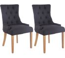 Lot De 2 Chaises De Salle À Manger Aberdeen En Tissu Noir /antique Clair