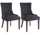 Lot De 2 Chaises De Salle À Manger Aberdeen En Tissu Noir /antique