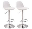 Lot De 2 Tabourets De Bar Kiel Similicuir Et Coque En Plastique Blanc /chrome