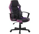 Fauteuil De Bureau / Gaming Glendale En Similicuir Et Tissu En Maille Noir / Violet