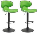 Lot De 2 Tabourets De Bar Las Vegas V2 Similicuir Vert/noir