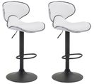 Lot De 2 Tabourets De Bar Las Vegas V2 Similicuir Blanc /noir