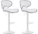 Lot De 2 Tabourets De Bar Las Vegas V2 Similicuir Blanc /blanc