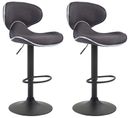 Lot De 2 Tabourets De Bar Las Vegas V2 Tissu Gris Foncé/noir