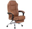 Fauteuil De Bureau Castle Similicuir Marron Clair