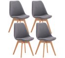 Lot De 4 Chaises De Cuisine Linares Gris/tissu