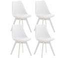 Lot De 4 Chaises De Cuisine Linares Blanc / Blanc/plastique