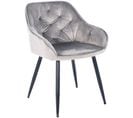 Chaise De Salle À Manger Cassis En Velours Avec Piètement En Métal Noir Gris Clair/velours