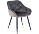 Chaise De Salle À Manger Cassis En Velours Avec Piètement En Métal Noir Gris Foncé/velours